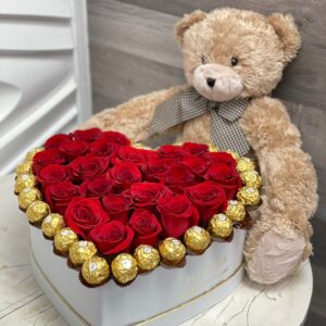 Flower box i teddy bear